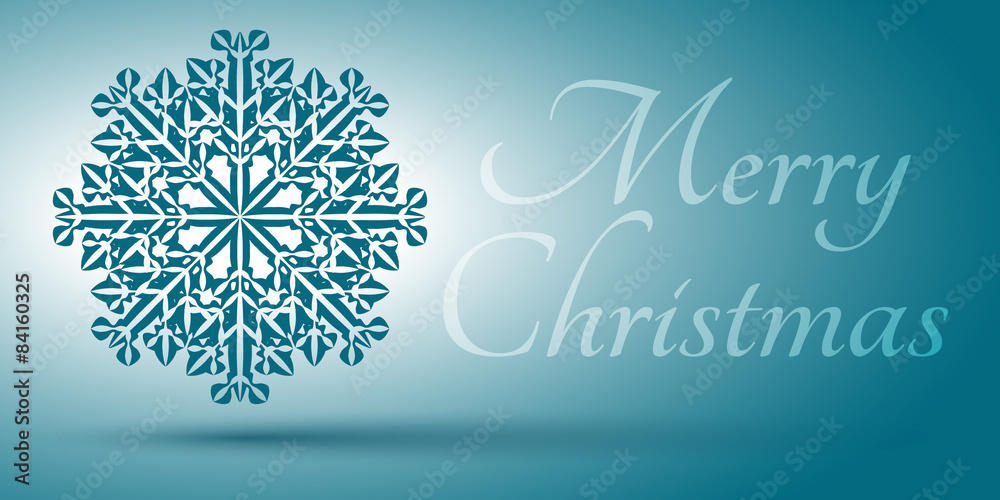 Fototapeta premium Xmas card with snowflake and sign. Editable vector. Eps 10