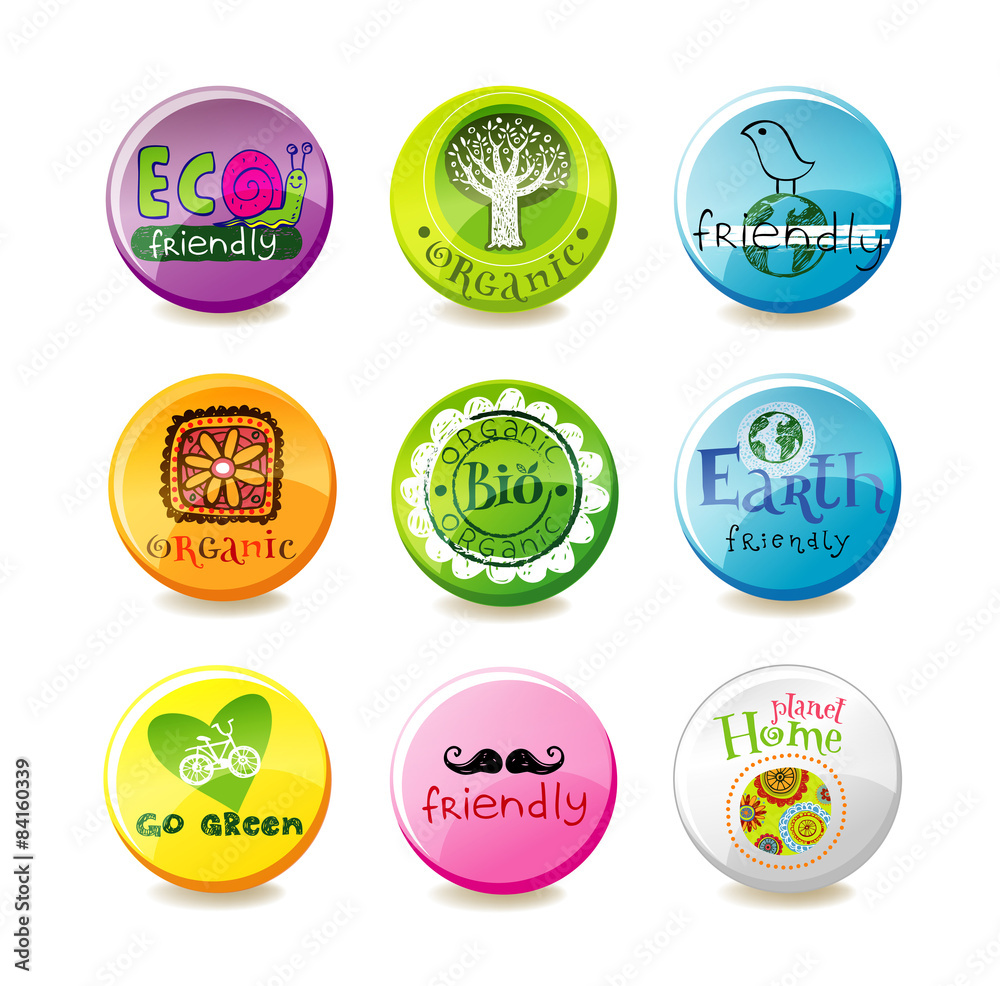Obraz premium Glass eco badges