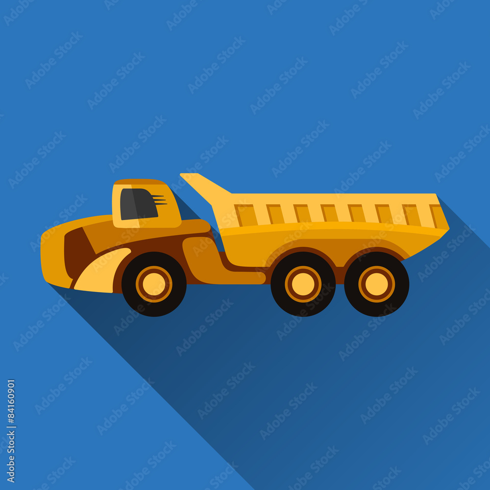 Naklejka premium Articulated hauler flat icon
