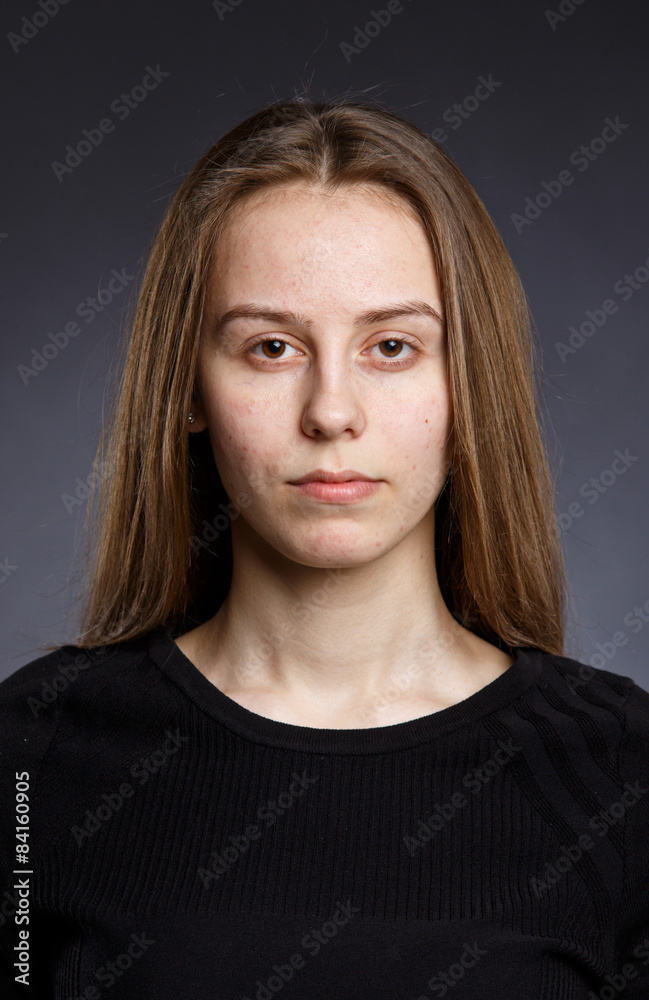 Obraz premium Clean face of young girl no makeup