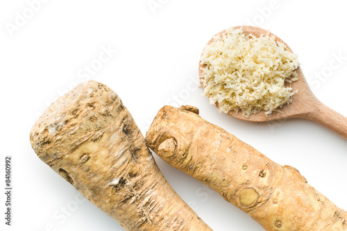 Valokuva grated horseradish root