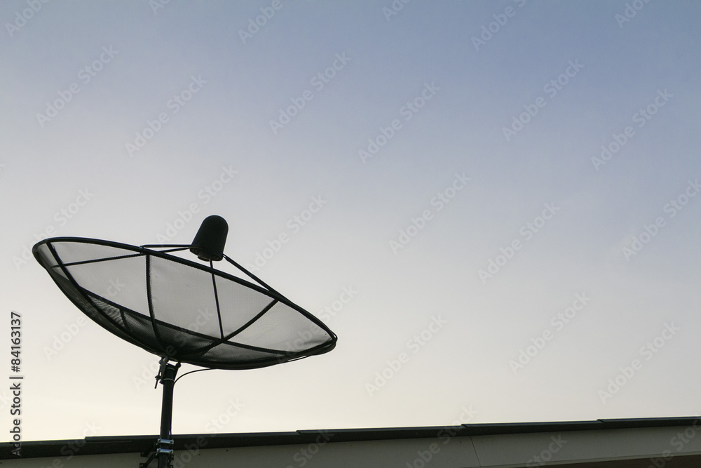 Satellite dish on the roof Satellite dish on the roof