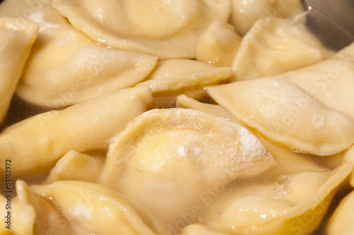 Boiling traditional food pierogy