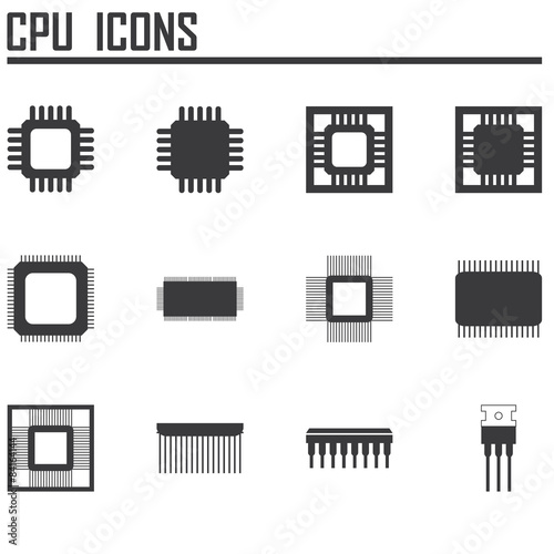 CPU icons. vector illustration eps 10.