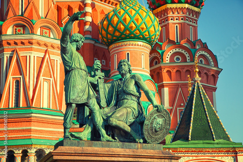 Minin and Pozharsky on the background of St. Basil's Cathedral