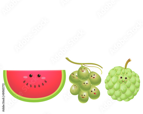 cute fruits characters set 7
