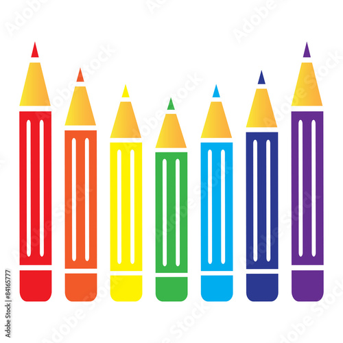 flat vector multicolored colorful paint pencils