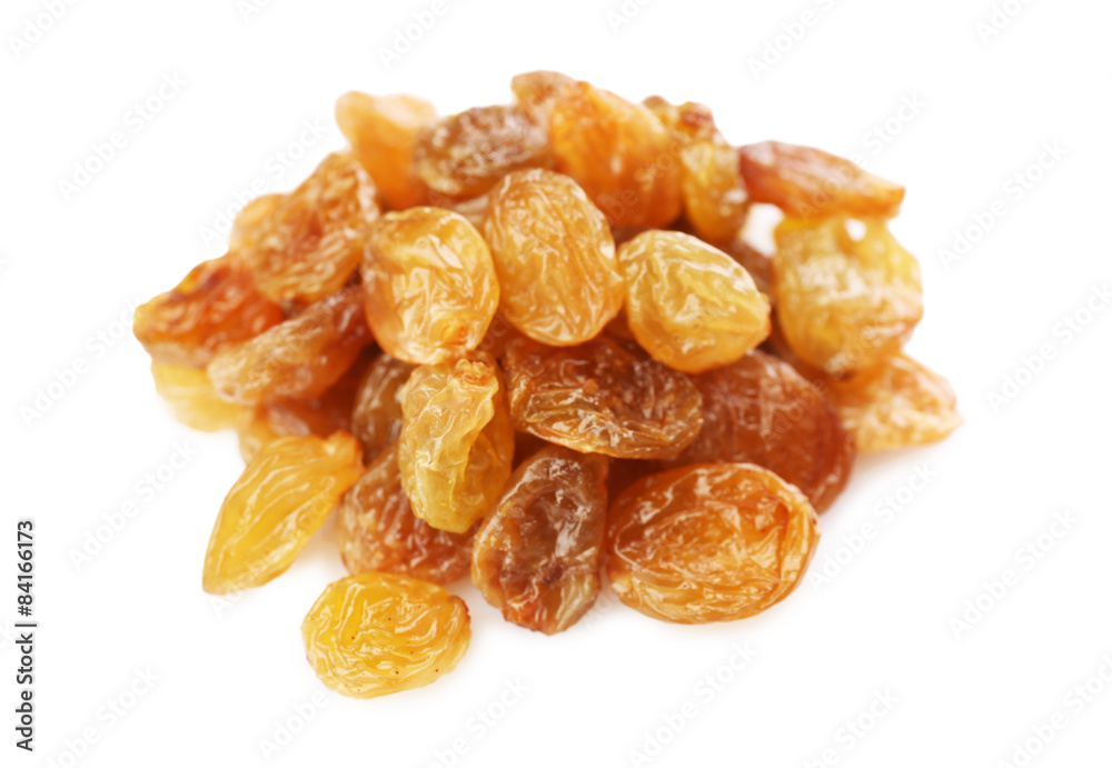 Pile of raisins isolated on white Pile of raisins isolated on white