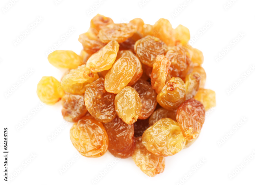 Pile of raisins isolated on white Pile of raisins isolated on white