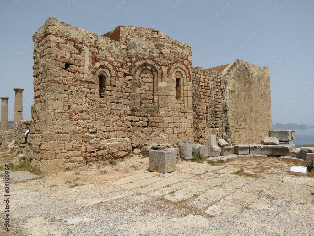 Grèce - ile de Rhodes - Lindos - Église byzantine