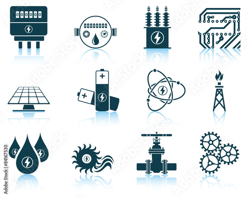 Set of energy icons