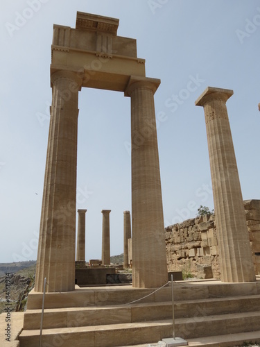 Grèce - ile de Rhodes - Lindos - Acropole - Temple d'Athéna