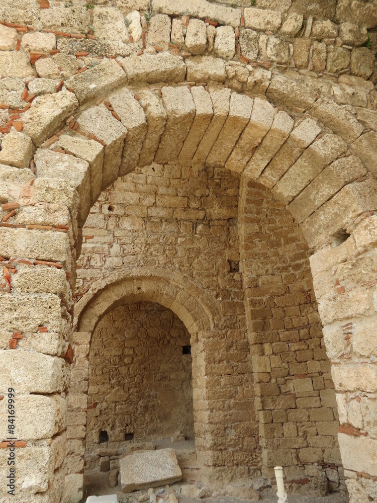 Grèce - Rhodes - Lindos - Ruines de l’église byzantine