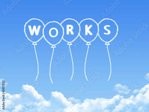 Cloud shaped as works Message