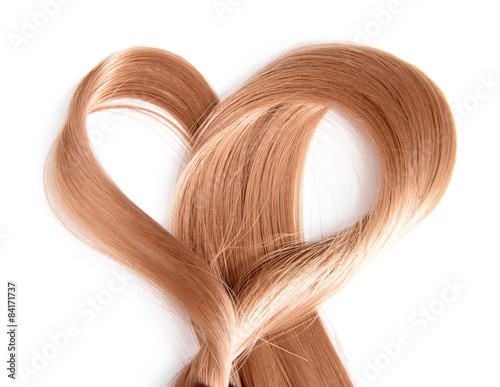 Hair heart  isolated on white