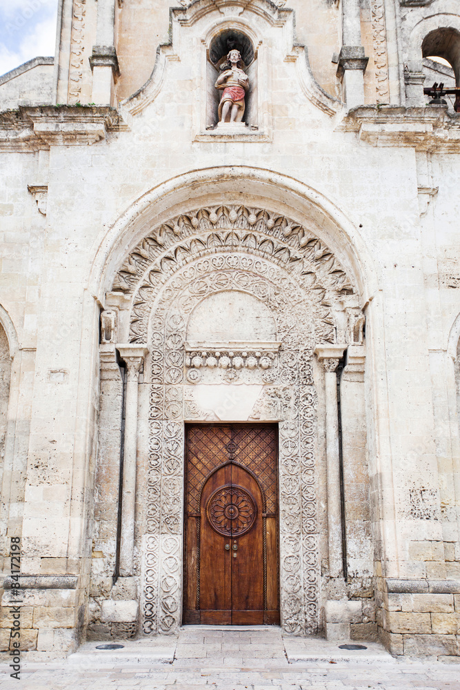 Old cathedral in Romanesque style, Matera, Italy