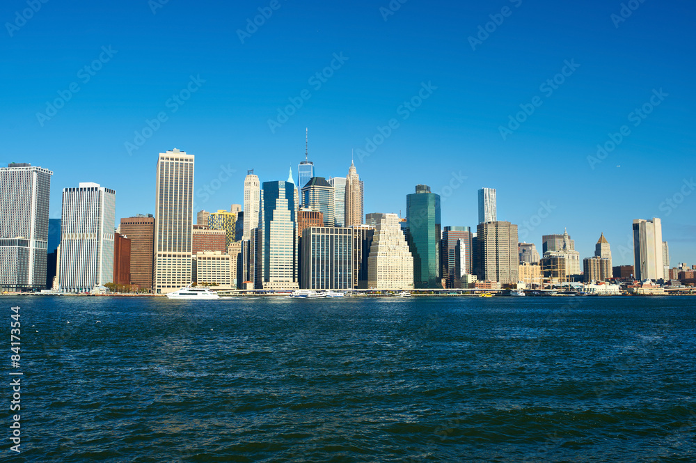 Fototapeta premium Widok na dolny Manhattan z Brooklynu