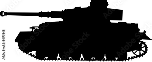 PZ4. German silhouette 
tank of World War II