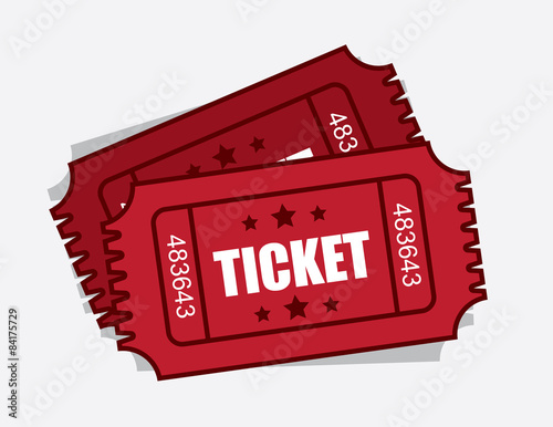 Two isolated red admission tickets
