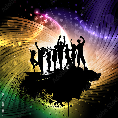 Grunge party people background