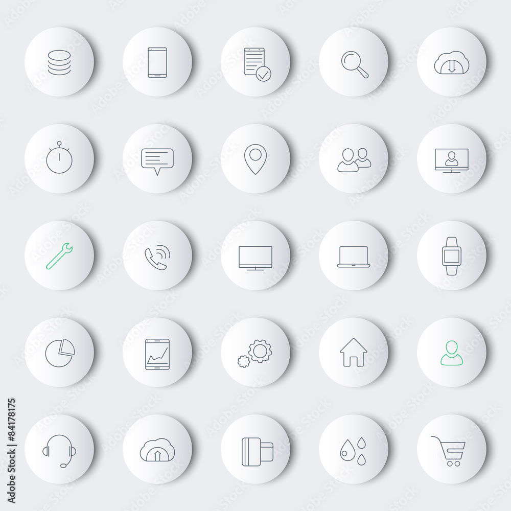 25 business, commerce, line round modern icons 25 business, commerce, line round modern icons