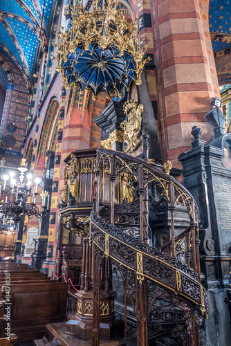 Interior of basilica in Krakow, Poland #84178130