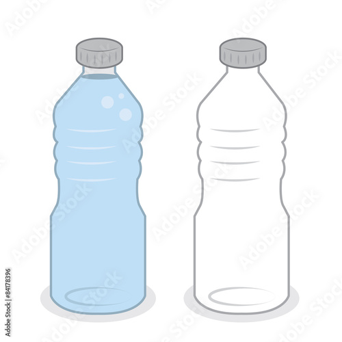 Isolated water bottle empty and full
