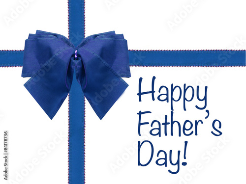 Happy Father's Day blue bow and ribbon present