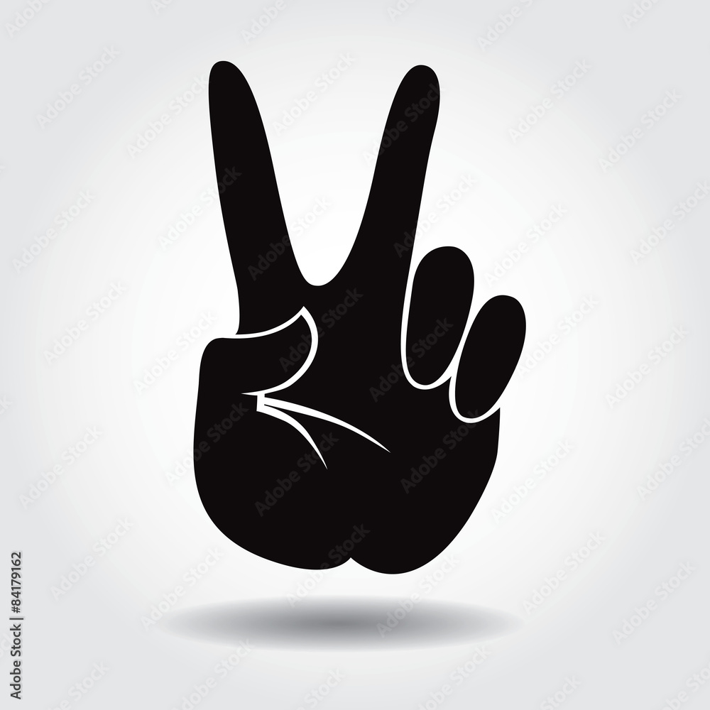 Obraz premium Vector hand icon with shadow on white background