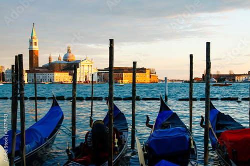 Venetian gondola at sunset