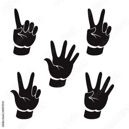 Set of Vector Human Hand, gestures, icons, signals and signs. © topor