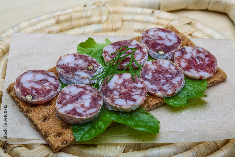 Fototapeta premium Salami sandwich