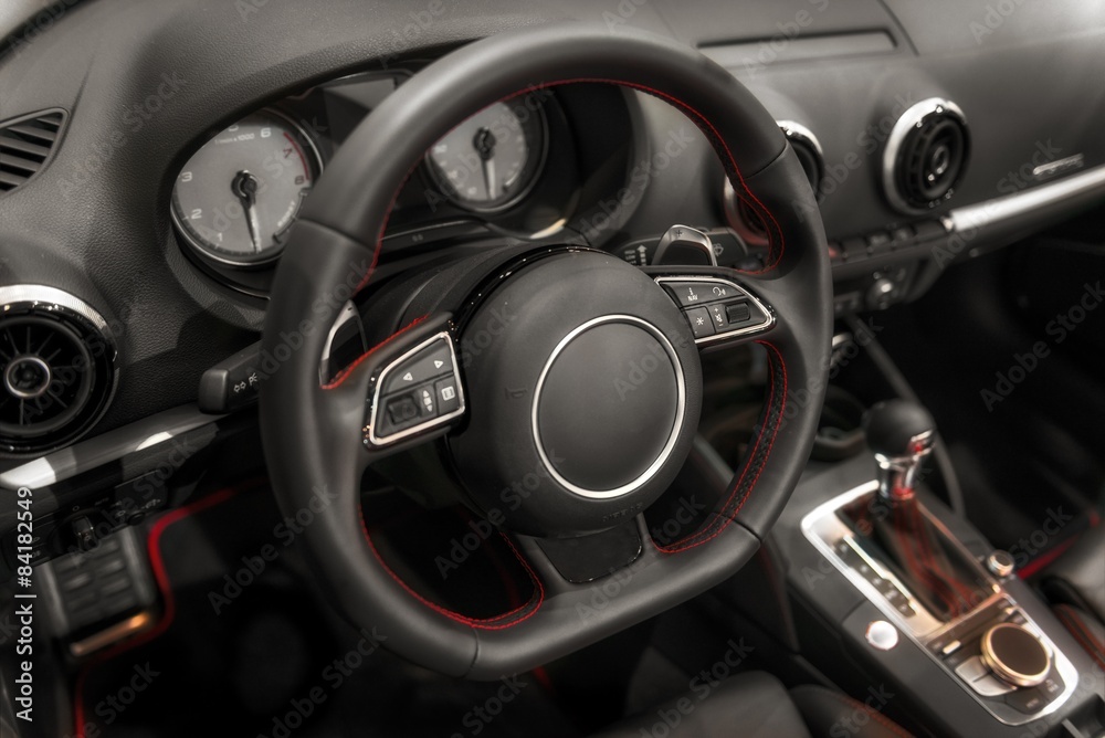 Luxury car interior angle shot Luxury car interior angle shot