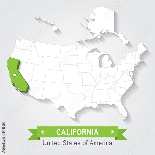 California State. USA administrative map.