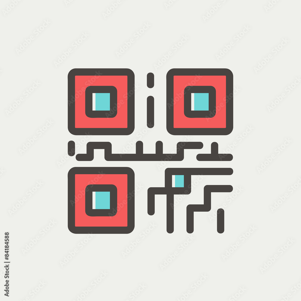 QR code thin line icon QR code thin line icon