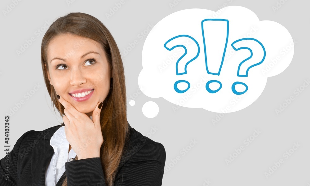 Question, woman, mark.