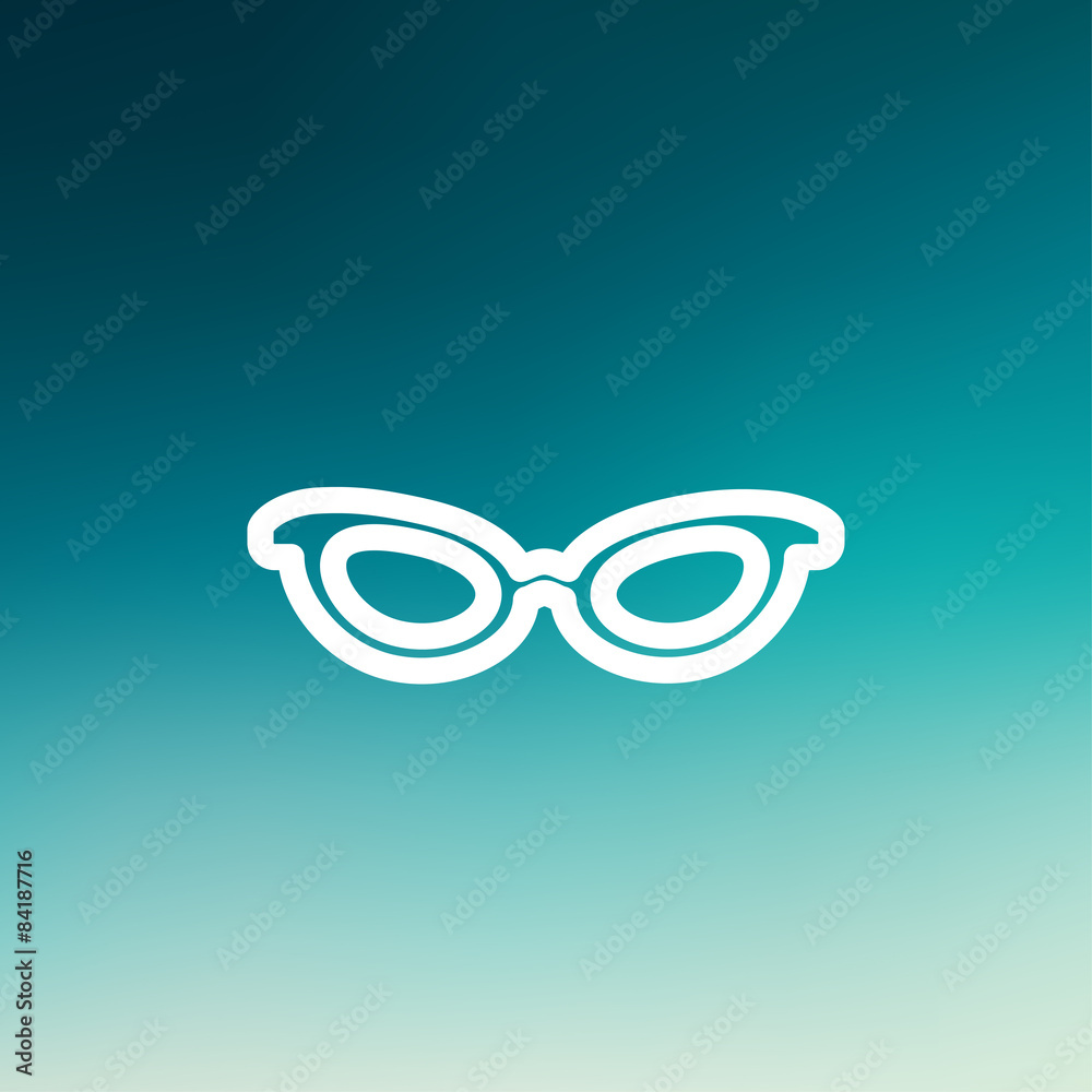 Fototapeta premium Retro cat eyeglasses thin line icon