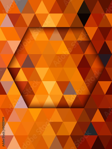 Brown hexagon and shadow on triangle pattern