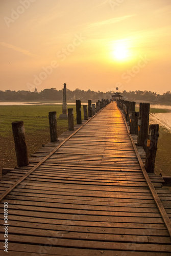 Ubein Bridge at Mandalay, Myanmar © zephyr_p