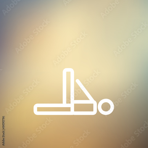 Man in fitness and exercise thin line icon