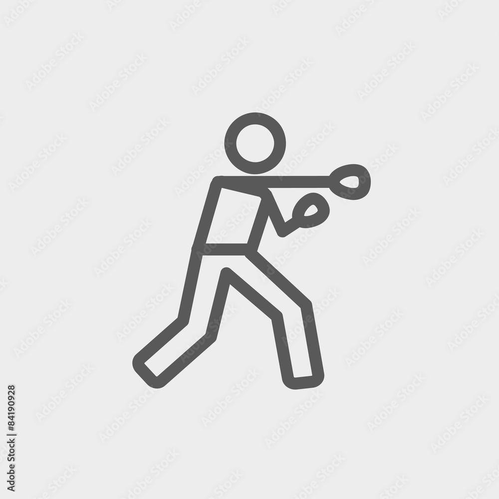 Boxing man punch thin line icon Boxing man punch thin line icon