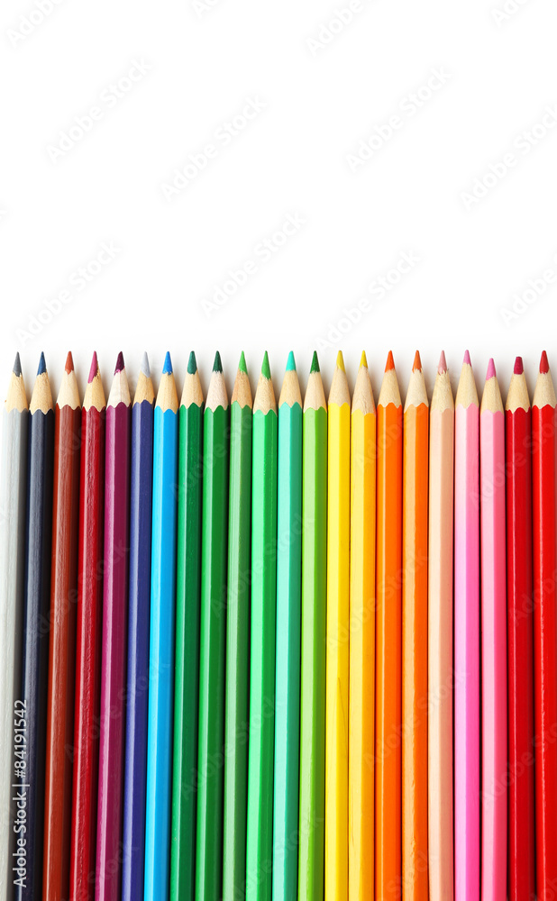 Colour pencils isolated on white