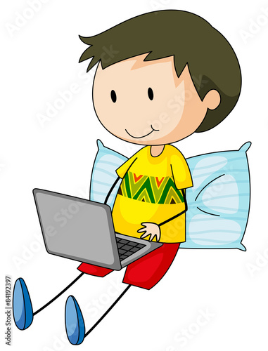 Kid and computer