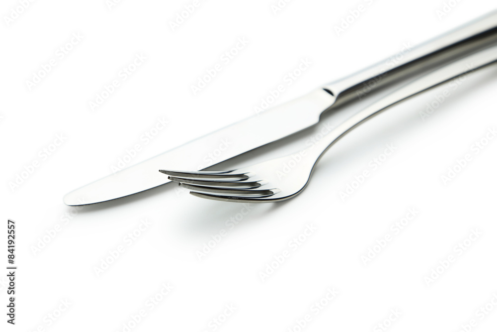 Fork and knife on white background Fork and knife on white background
