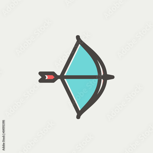 Bow and Arrow thin line icon