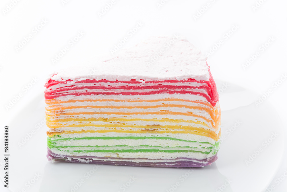 Rainbow crepe cake
