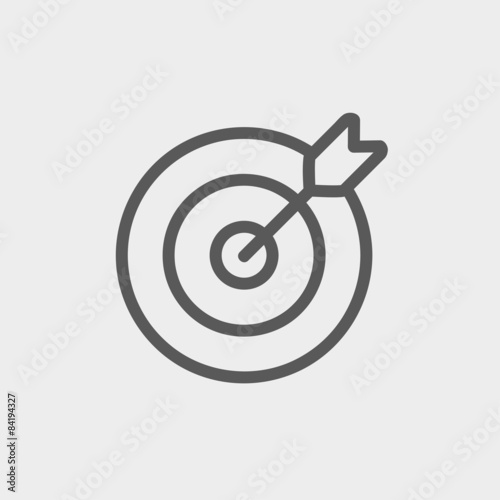 Arrow hit the target thin line icon
