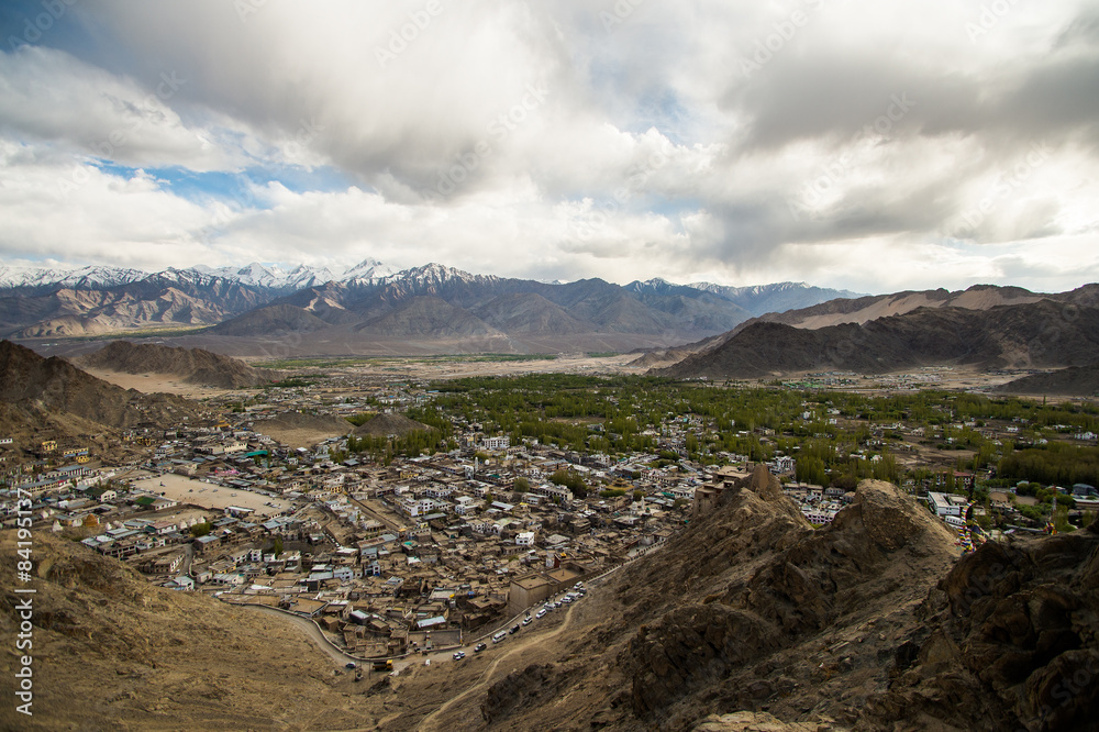 Leh Ladakh City wide open, Jammu & Kashmir, Northern India