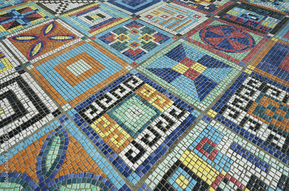 colorful mosaic flooring or wall