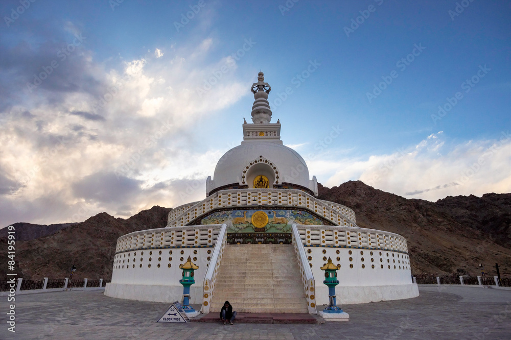Santi Stupa in Leh Ladakh, Jammu & Kashmir, Northern India